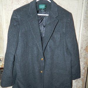Lauren Ralph Lauren Gray Wool & Cashmere Blazer Jacket Size 18W